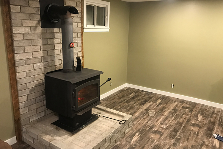 photo of renovated basement by complete carpentry