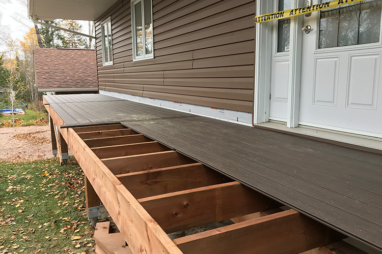 photo of deck build in progress