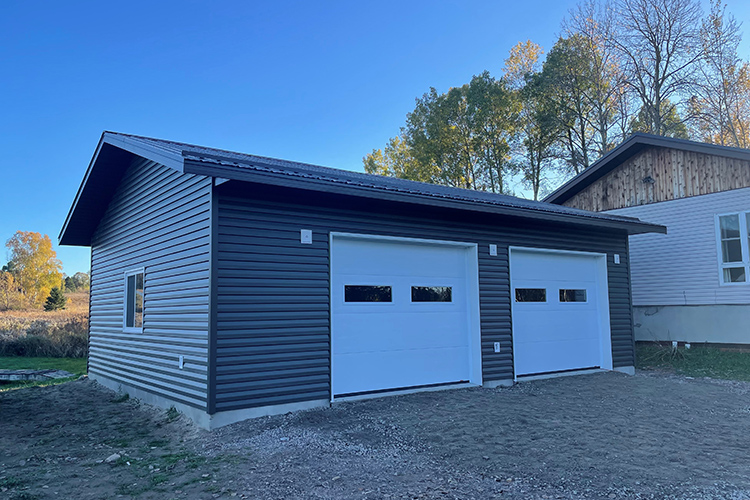 photo of grey two door garage